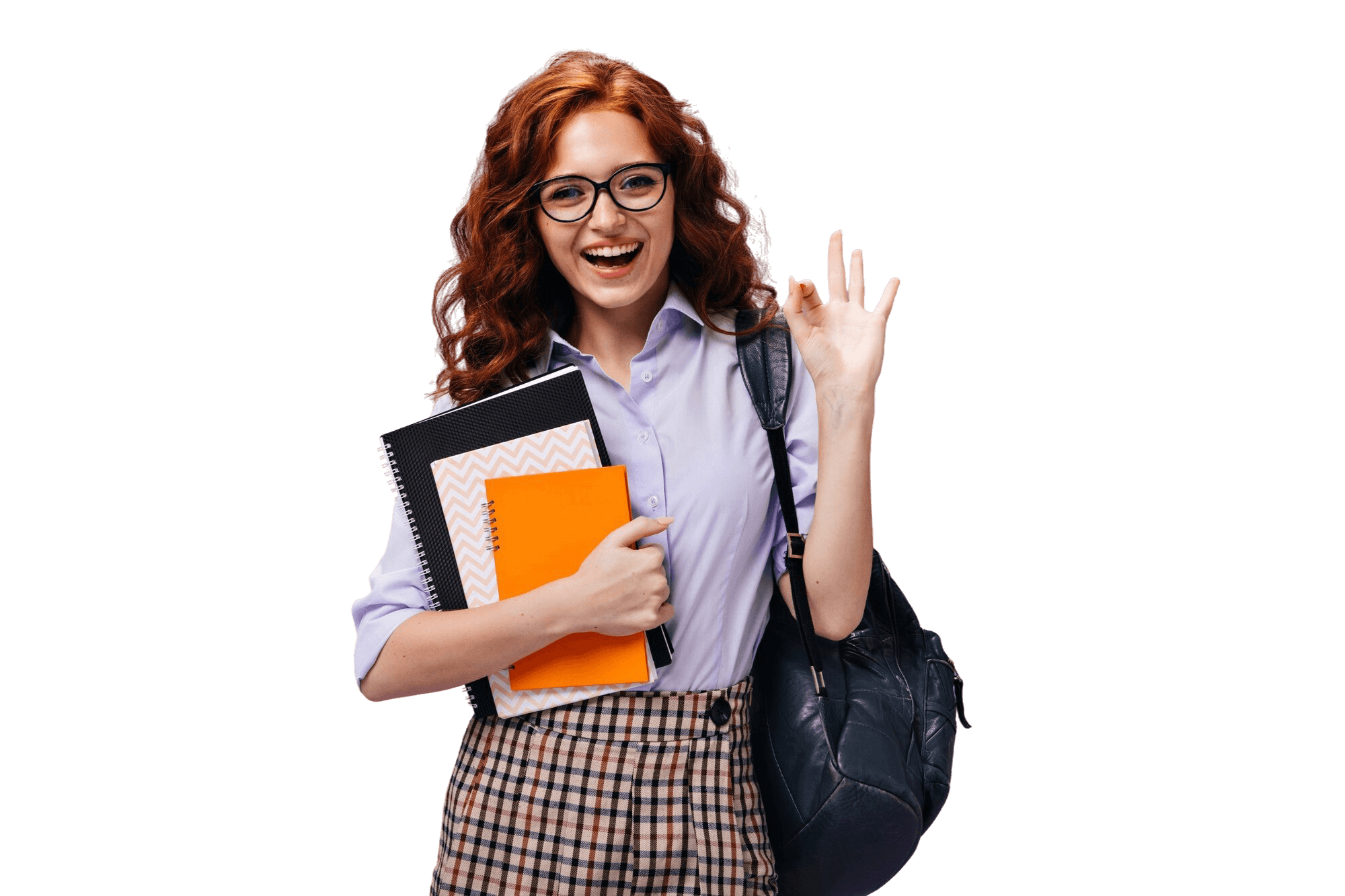 Smiling student with books